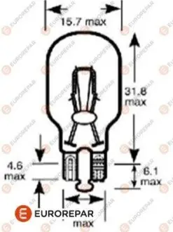 Автолампочка 12V-W16W EUROREPAR 1616431780 Купити в Україні