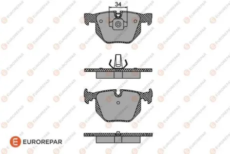 Колодки гальмівні (задні) BMW 7 (E65/E66/E67) 01-08 (Ate) EUROREPAR 1617272080 Купити в Україні