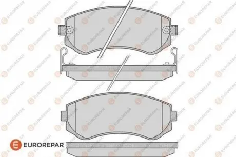 Тормозные колодки (передние) Nissan Almera 95-00/Sunny 90- EUROREPAR 1617273080 Купить в Украине