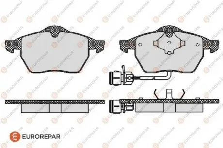 Колодки гальмівні (передні) Audi 100 90-94/Audi A6 94-97 (+датчики) EUROREPAR 1617277580 Купити в Україні