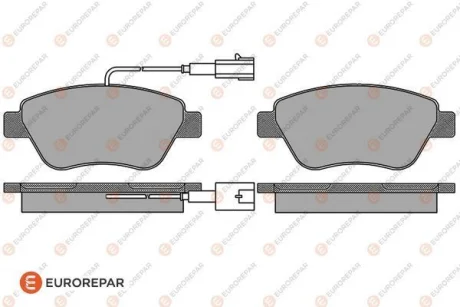 Гальмівні колодки пер. Nemo/Bipper 08- (BOSCH) (122.8x53.6) з датчиком EUROREPAR 1617283380