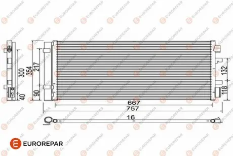 Радіатор кондиціонера EUROREPAR 1618099780 Купить в Украине