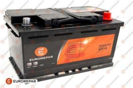 Батарея акумуляторна Star-Stop AGM 12В 70Аг 760А(EN) R+ EUROREPAR 1620012780 (фото 1)