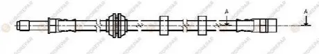 Шланг гальмівний (передній) VW Caddy II 95-04 (L=435mm) EUROREPAR 1623260980 Купити в Україні
