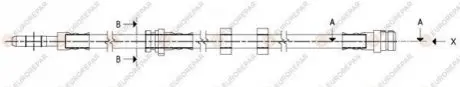 Шланг гальмівний (передній) VW Polo/Skoda Fabia I/II/Roomster/Seat Ibiza 99-15 EUROREPAR 1623262280 Купити в Україні