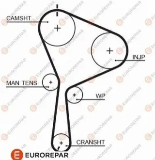 Ремінь ГРМ Renault Trafic/Opel Vivaro 1.9dCi 01 EUROREPAR 1633132280 Купити в Україні