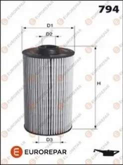 Фільтр масляний BMW 3 (E90-E93)/5 (F10/F07) 09-17 (N57) EUROREPAR 1637766880 Купити в Україні