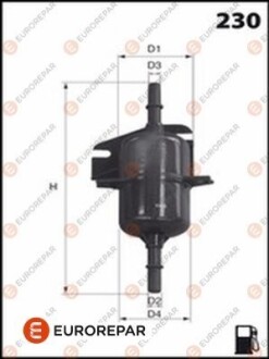 Фильтр топливный Fiat Palio 1.1I,1.4 SPI,1.6I 7/97->,Siena 1. EUROREPAR 1643631380 (фото 1)