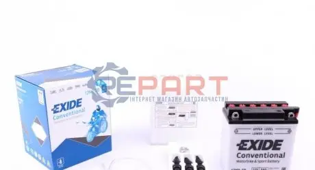 Акумуляторна батарея 9Ah/85A (135x75x139/+R/B0) (мото) (сухозаряджений) EXIDE 12N9-3B Купити в Україні