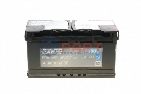 Акумулятор 100Ah-12v PREMIUM (353х175х190), R, EN900 EXIDE EA1000 (фото 1)