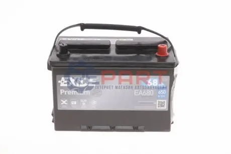 Акумуляторна батарея 68Ah/650A (277x175x190/+R/B1+B12) Premium EXIDE EA680 Купити в Україні