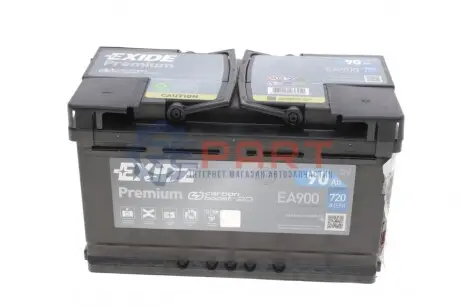 Акумуляторна батарея 90Ah/720A (315x175x190/+R/B01) Premium EXIDE EA900 Купити в Україні