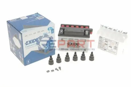 Акумуляторна батарея 4Ah/50A (120x70x92/+R/B0) (мото) (сухозаряджений) EXIDE EB4L-B Купити в Україні