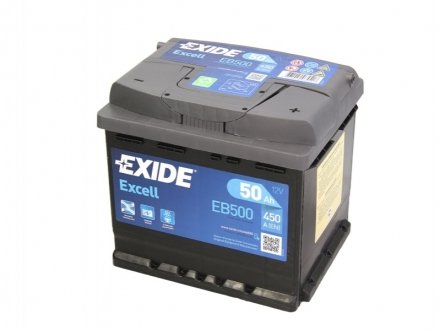 Аккумулятор 50Ah-12v EXCELL (207х175х190), R, EN450 EXIDE EB500 (фото 1)