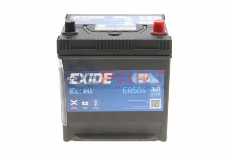 Акумуляторна батарея 50Ah/360A (200x173x222/+R/B1) Excell (Азія) EXIDE EB504 Купити в Україні