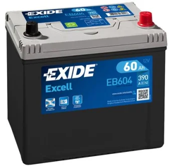 Аккумуляторная батарея 60Ah/480A (230x173x222/+R/B01) Excell Азия EXIDE EB604
