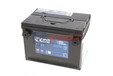 Акумуляторна батарея 70Ah/740A (260x180x186/+L/B7) Excell EXIDE EB708 Купить в Украине