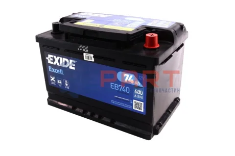 Акумуляторна батарея 74Ah/680A (278x175x190/+R/B13) Excell EXIDE EB740 Купити в Україні