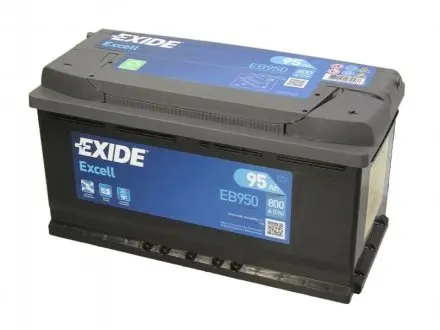 Акумулятор 12В 95Агод./800А EXCELL (R+) 353x175x190 (пусковий) EXIDE EB9500