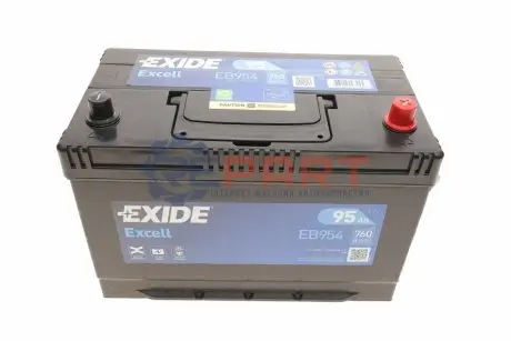 Акумуляторна батарея 95Ah/760A (306x173x222/+R/B1) Excell (Азія) EXIDE EB954 Купити в Україні