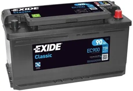 Акумуляторна батарея 90Ah/720A (353x175x190/+R/B13) Classic EXIDE EC900 Купити в Україні
