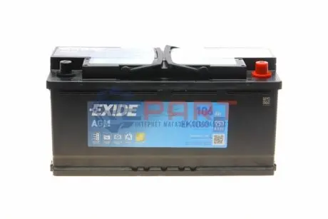 Акумуляторна батарея 106Ah/950A (393x175x190/+R/B13) (Start-Stop AGM) (аналог EK1050) EXIDE EK1060 Купити в Україні