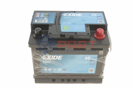Стартерна батарея (акумулятор) EXIDE EK600 (фото 1)