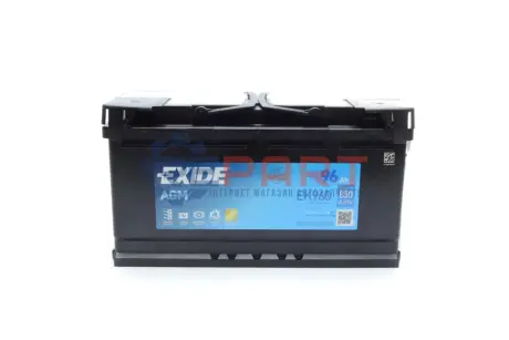 Акумуляторна батарея 96Ah/850A (353x175x190/+R/B13) (Start-Stop AGM) (аналог EK950) EXIDE EK960 Купити в Україні