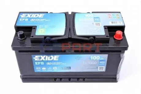Акумуляторна батарея 100Ah/900A (353x175x190/+R/B13) (Start-Stop EFB) EXIDE EL1000 Купити в Україні