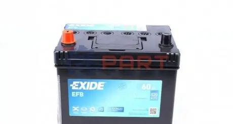 Акумуляторна батарея 60Ah/520A (230x173x222/+L/B00) (Start-Stop EFB) Азія EXIDE EL605 Купити в Україні