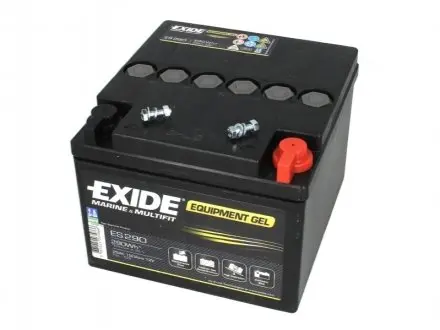 Акумулятор 12В 25Агод./240А EQUIPMENT GEL MARINE/RV (R+ клеми із різьбою) 166x175x125 B00 - без монтажного фланця (гель) EXIDE ES290