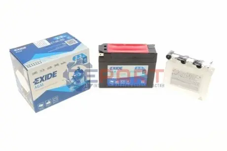 Акумуляторна батарея 2.3Ah/35A (113x38x85/+L/B0) (AGM) (мото) (сухозаряджений) EXIDE ET4B-BS Купити в Україні