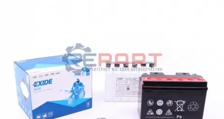 Акумуляторна батарея 8Ah/110A (150x70x105/+L/B0) (AGM) (мото) (сухозаряджений) EXIDE ET9B-BS Купити в Україні