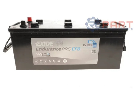 Акумуляторна батарея 180Ah/1000A (513x228x223/+L/B0) EndurancePro EFB EXIDE EX1803