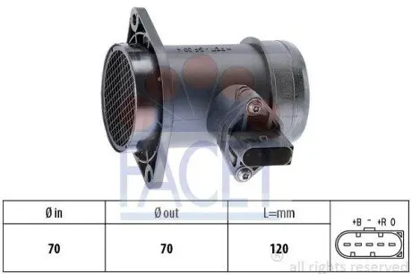 Расходомер повітря VW LT/T4 2.5TDI 00 FACET 10.1192 Купити в Україні