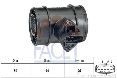 Фото Витратомір повітря Opel Astra G 2.0/2.2 DTI 99-05 FACET (101290) зображення 1