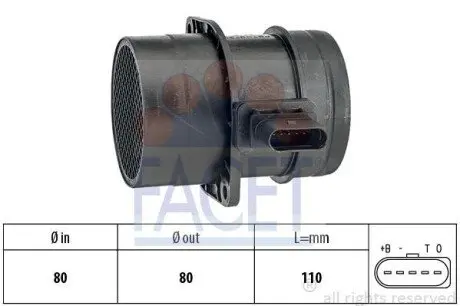 Витратомір повітря VW T5 2.5TDI 03-10 FACET 101357 Купити в Україні