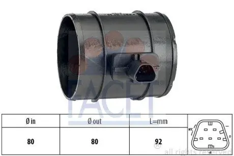 Витратомір повітря Opel Astra J/Insignia A 2.0CDTI/TD 08- FACET 10.1438 Купити в Україні