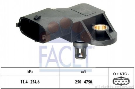 Датчик давления наддува (4 конт.) FIAT DUCATO/IVECO DAILY III 2.3D/2.8D 99- FACET 10.3110