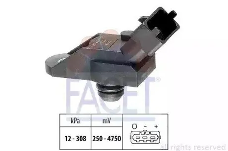 Датчик тиску наддуву Opel Astra G/Vectra B 2.0/2.2 DTI 97-05 FACET 10.3114 Купити в Україні