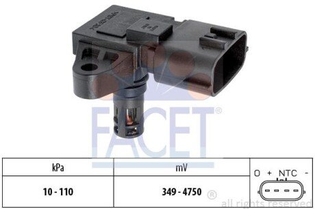 Датчик абсолютного давления (Manifold Air Pressure Sensor, MAP sensor) FACET 10.3126 (фото 1)