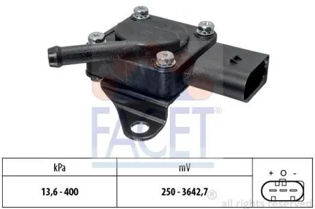 Датчик давления наддува BMW 1(E87)/3(E90)/5(F10)/X3(E83) 2.0/3.0D 07-13 FACET 10.3319 Купить в Украине