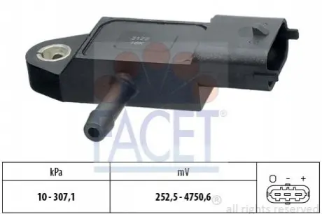 Датчик тиску випусних газів FACET 103348 Купити в Україні