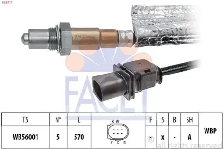 Лямбда зонд VW Touareg//Audi Q3 2.0/3.0 07 FACET 108411 Купити в Україні