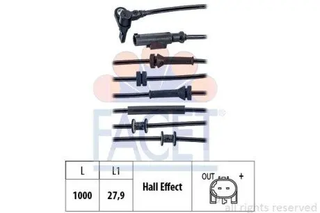 Датчик ABS (задній) Ford Transit Connect 15- FACET 21.0018 Купити в Україні