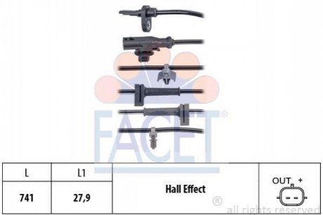 Датчик ABS передний FACET 210124