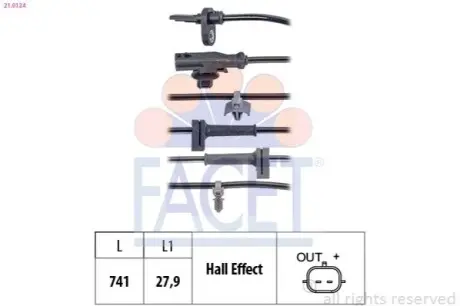 Датчик ABS передний FACET 210124 Купить в Украине