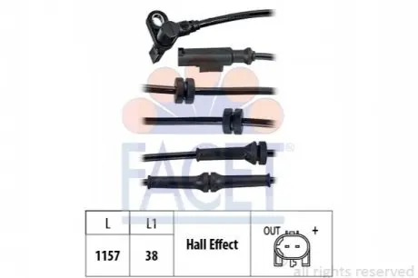 Датчик ABS (передній) Fiat Ducato 06 FACET 21.0201 Купити в Україні
