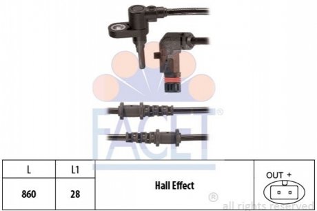 Датчик ABS перед/зад MB Vito 03- FACET 21.0202 (фото 1)