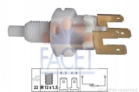 Выключатель фонаря сигнала тормоза FACET 71083 (фото 1)